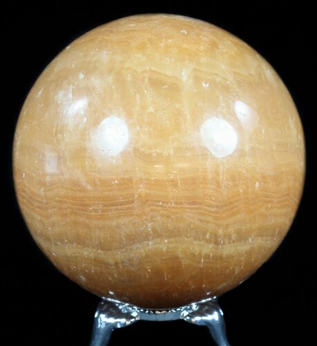 Polished, Orange Calcite Sphere - Madagascar #55093